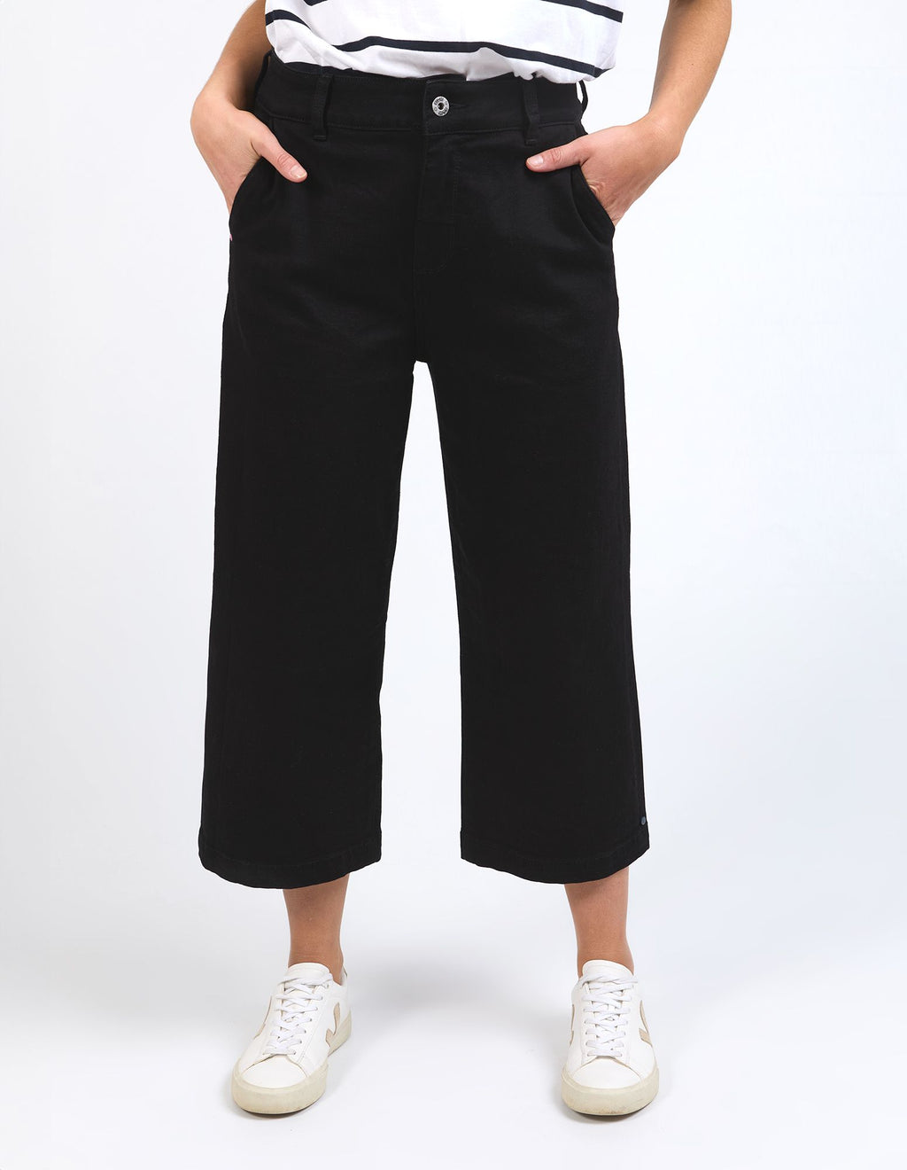 Sidney Cropped Wide Leg Jean (Black)
