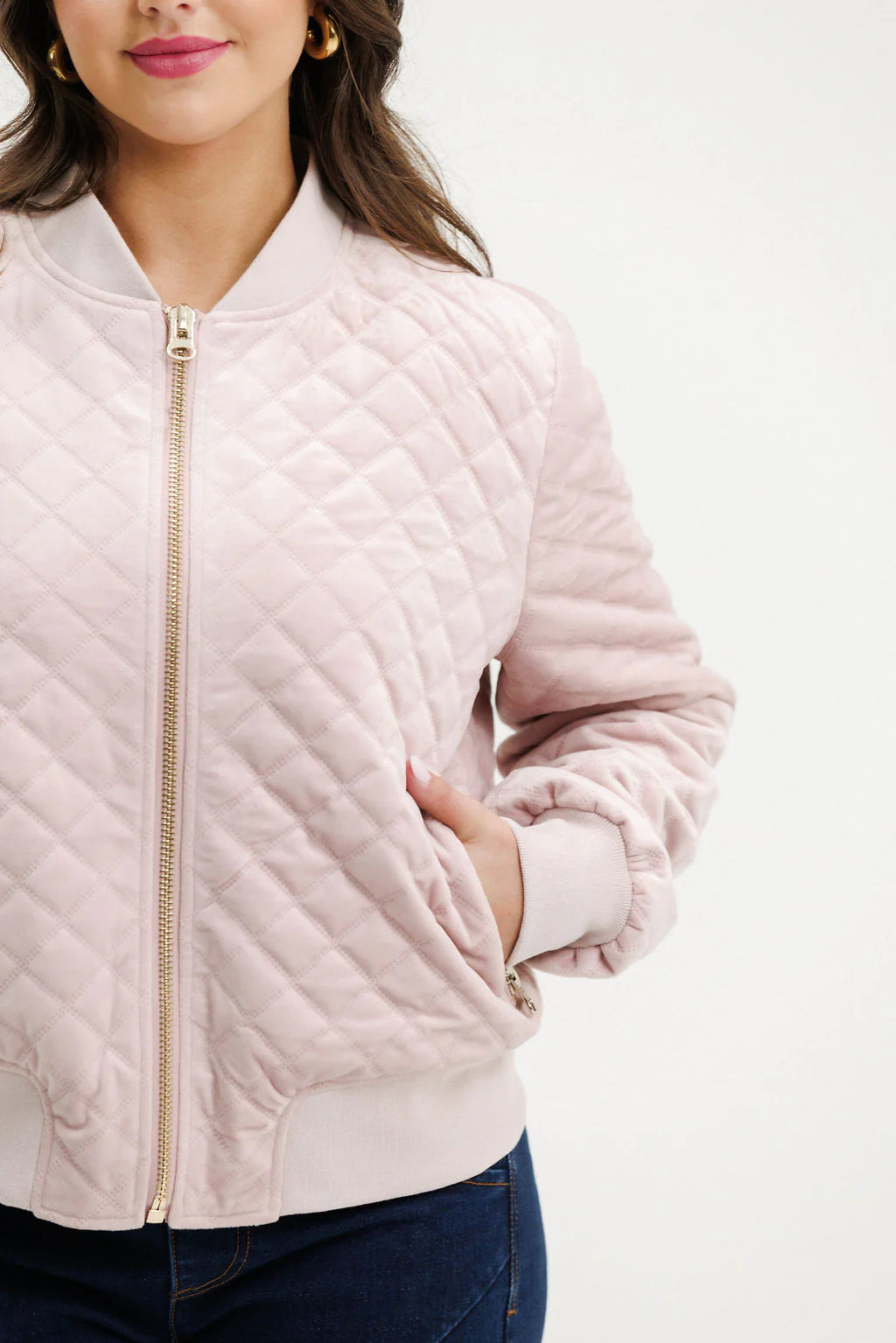 Wyld Bomber- Quilted Rose