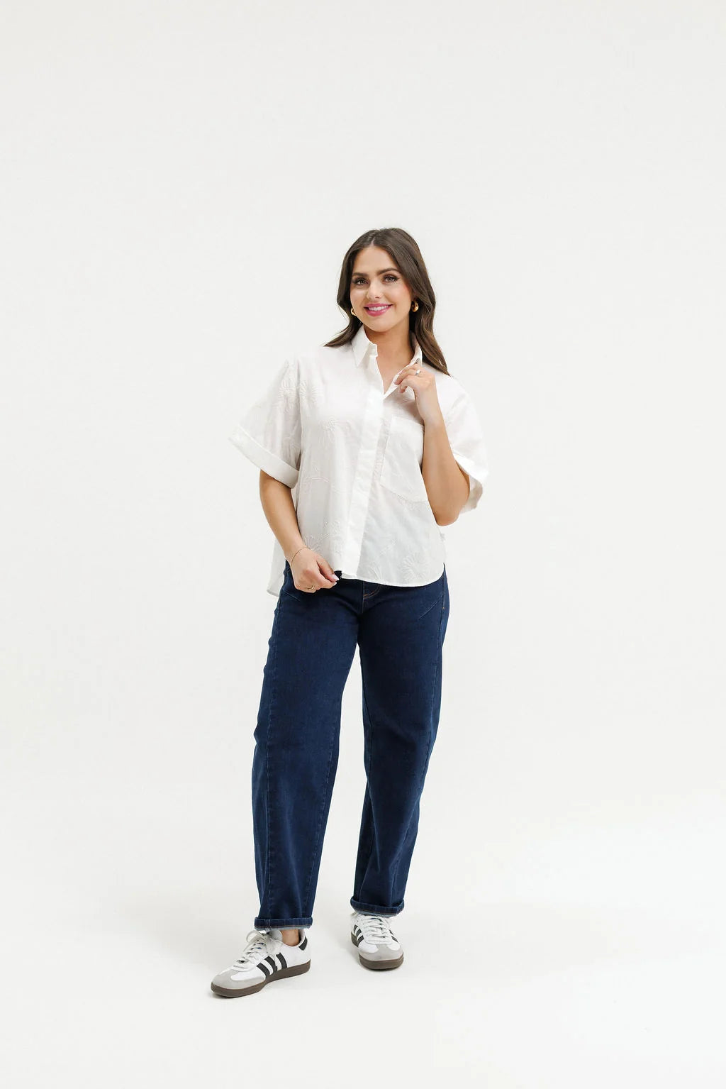 Ruby Shirt- White Flora