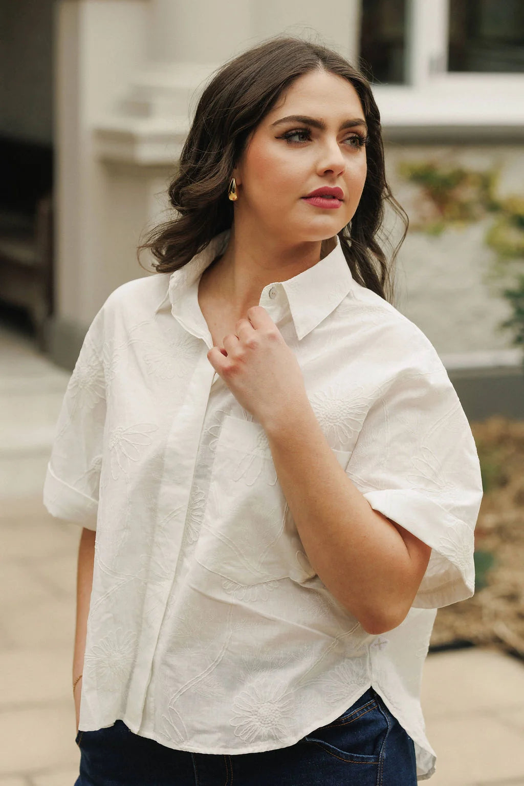 Ruby Shirt- White Flora