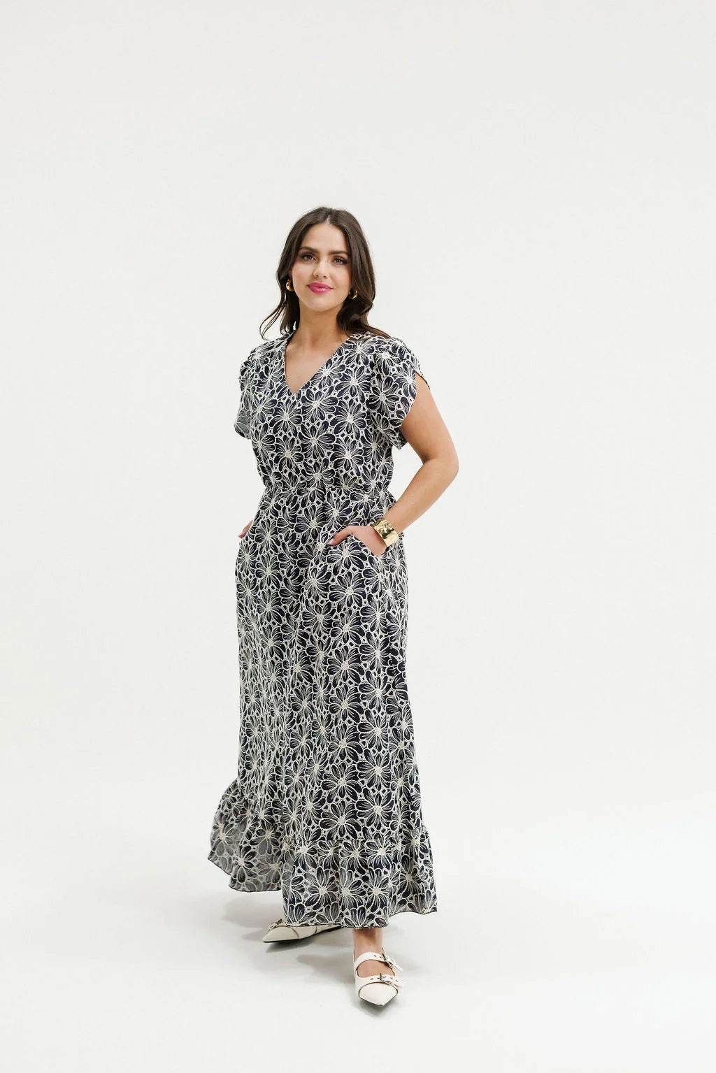 Greta Dress- Black Champagne