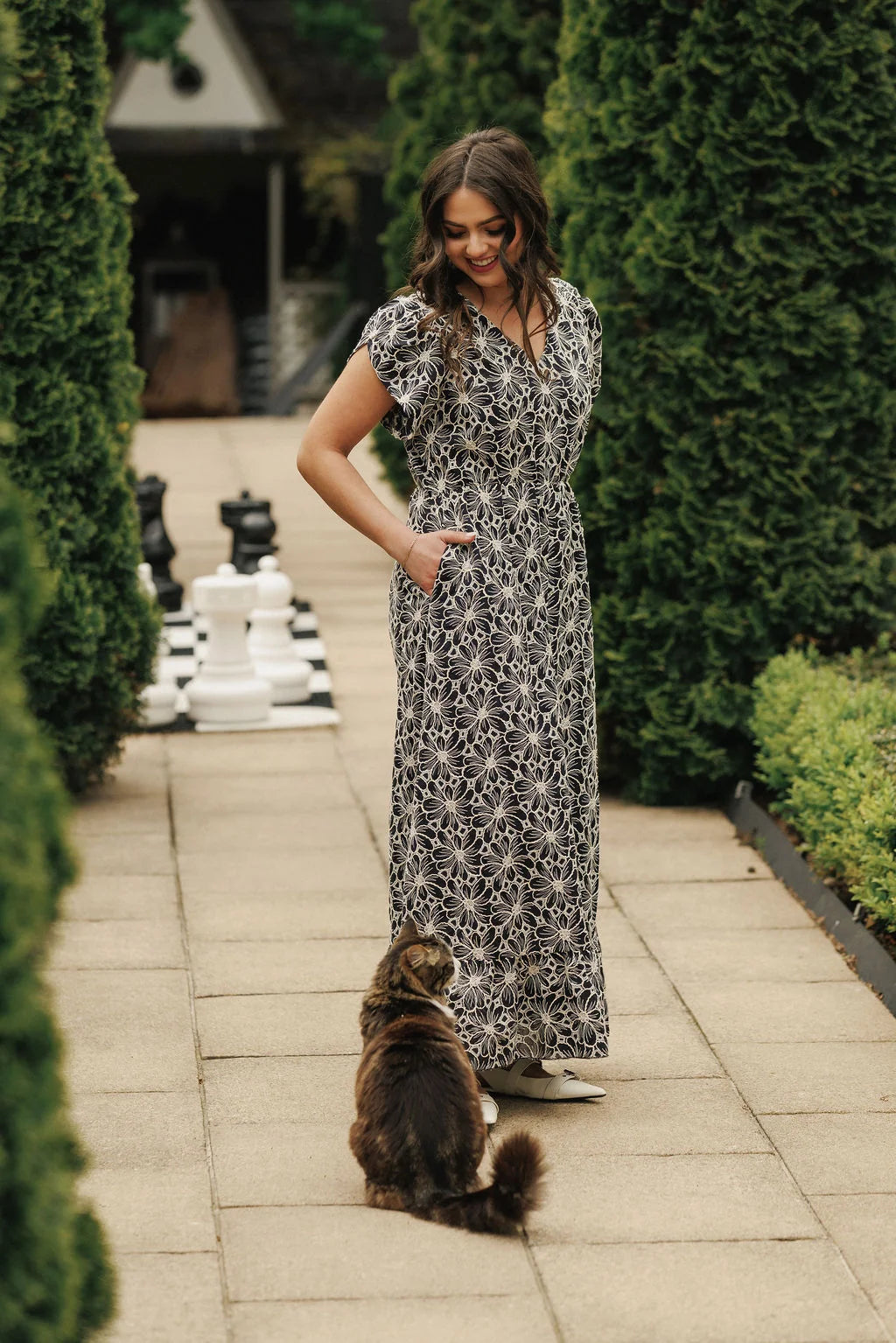 Greta Dress- Black Champagne