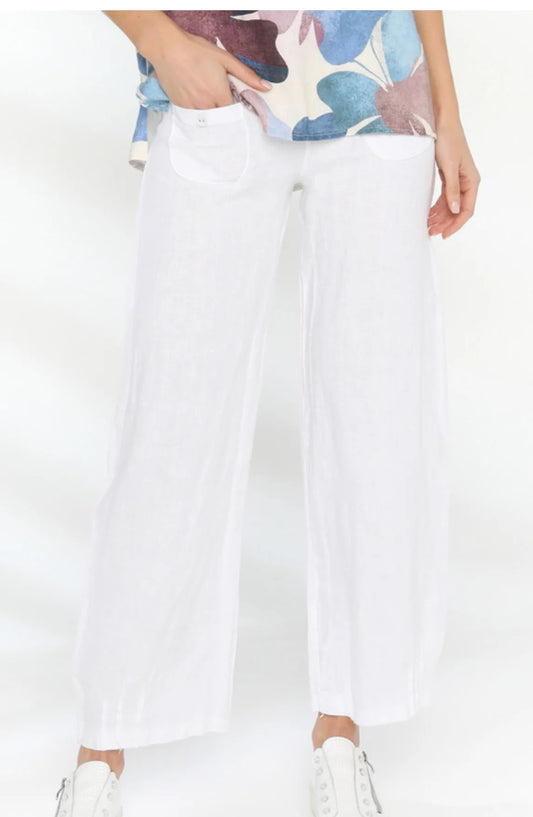 Elizabeth Scott Linen Pants | White