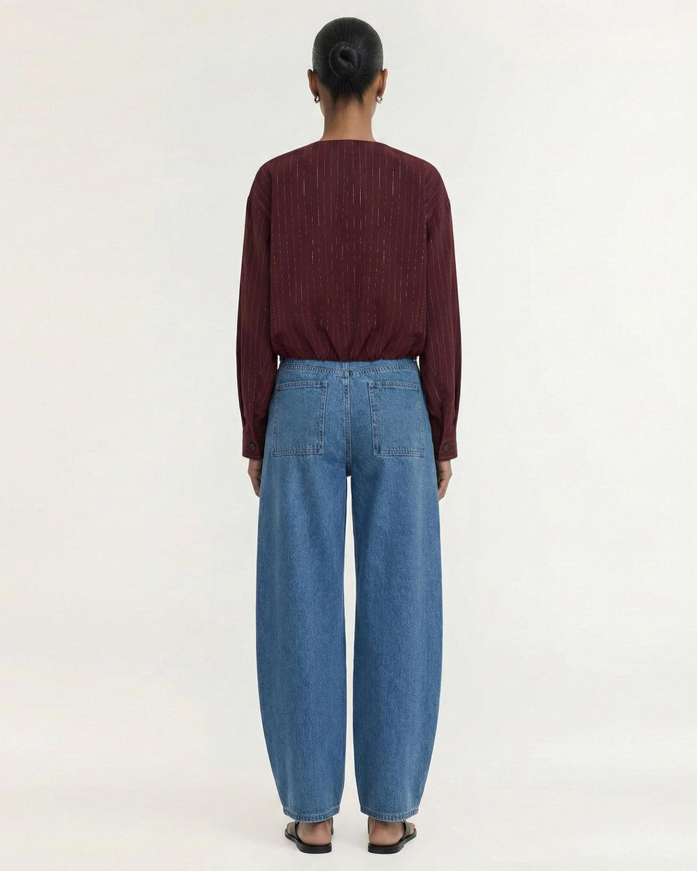 Reed Crop Jacket ( Wine Pinstripe)