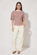 Aura Tee- Burgandy Cream