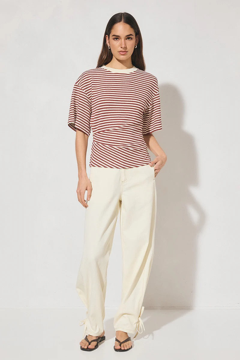 Aura Tee- Burgandy Cream