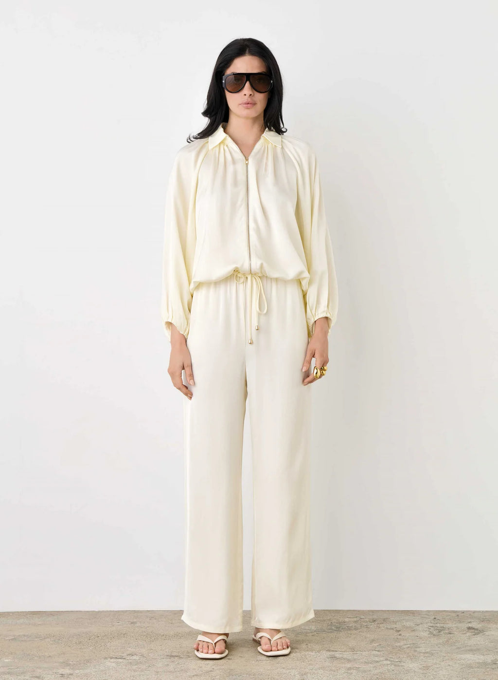 Mercer Bomber Jacket-Ivory
