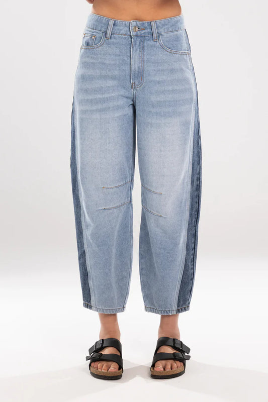 Mi Moso Double Denim Barrel Jean