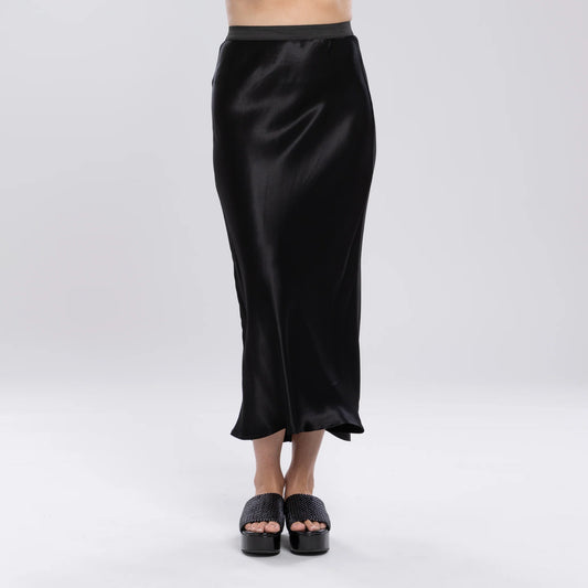 Muse Skirt | Black Satin