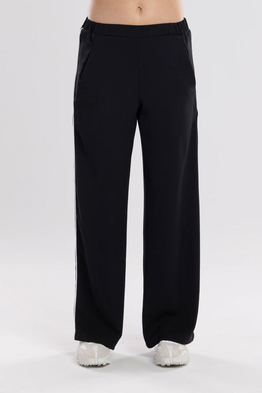GIN PIPED PANTS Black/Green