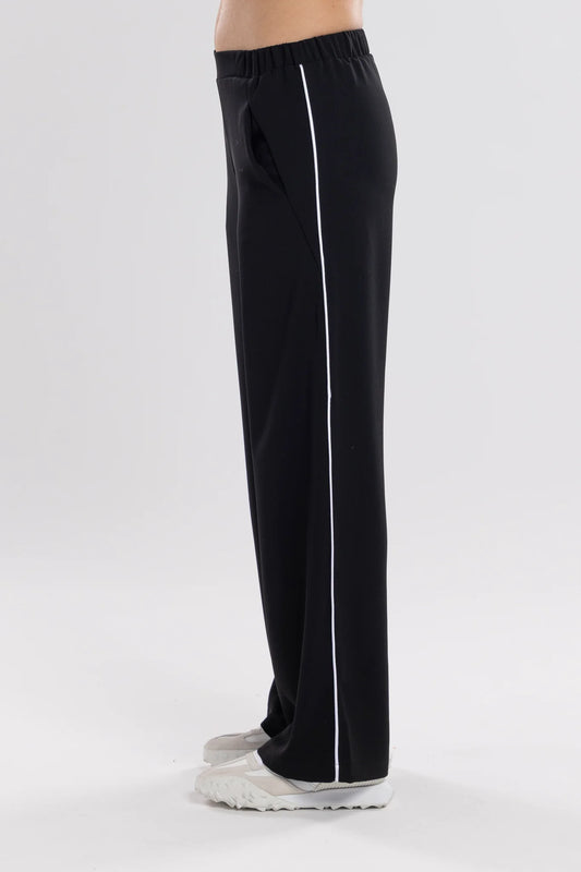 Piped Gin Pant | Black and White