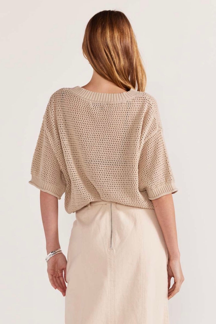 Nora Open Knit Tee | Natural