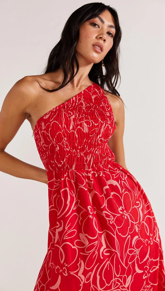 PALERMO ONE SHOULDER MIDI DRESS