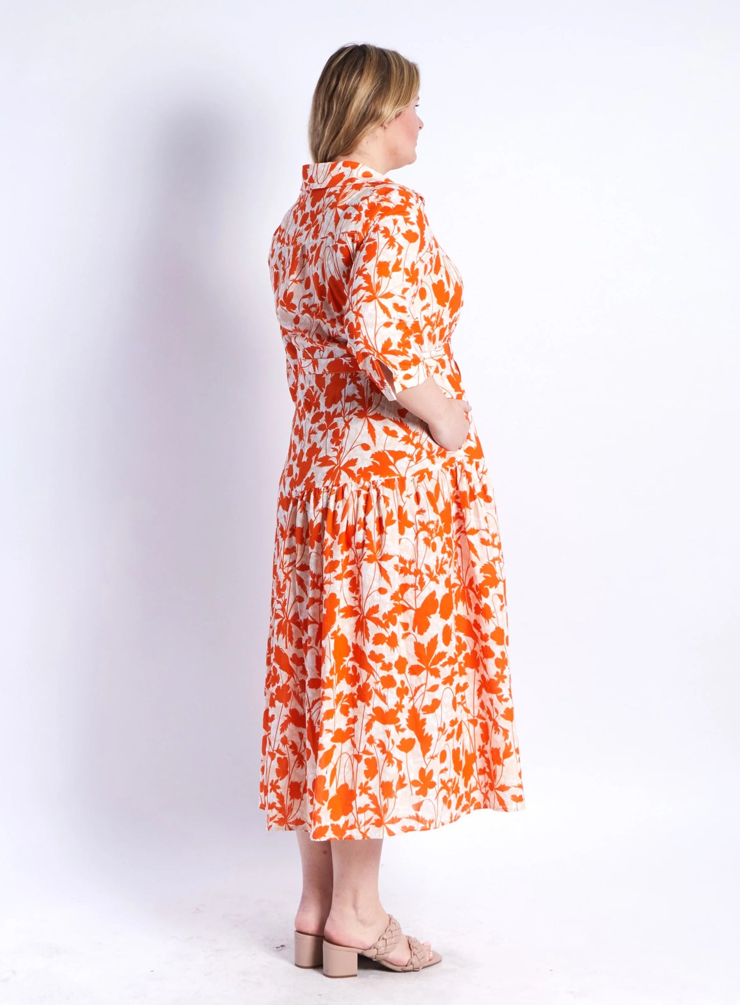 Zoe Shirt Dress | Orange