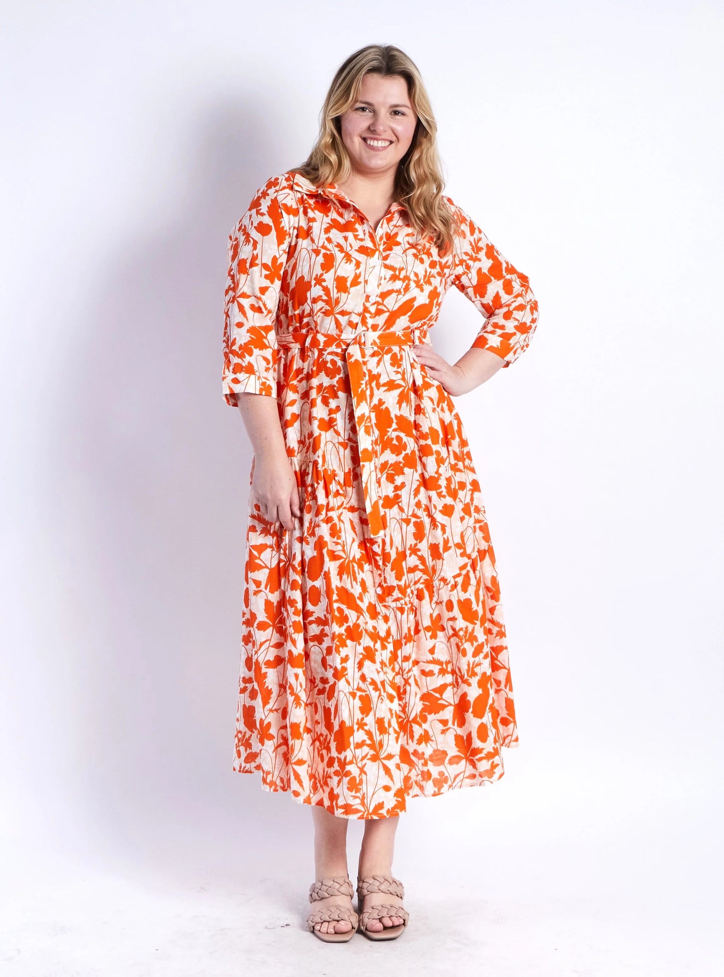 Zoe Shirt Dress | Orange