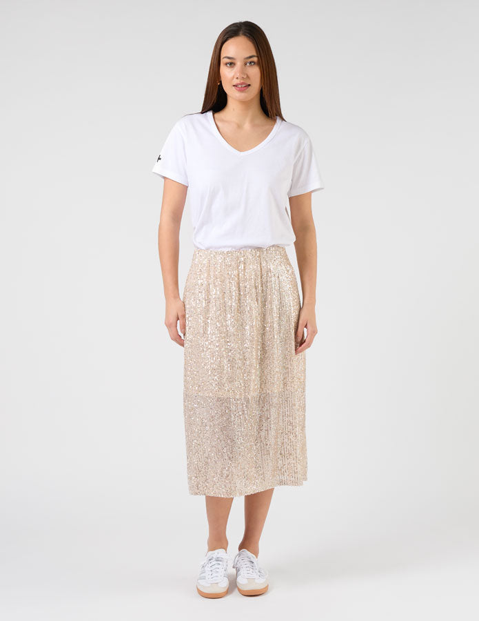 Crystal Skirt | Champagne Sequins