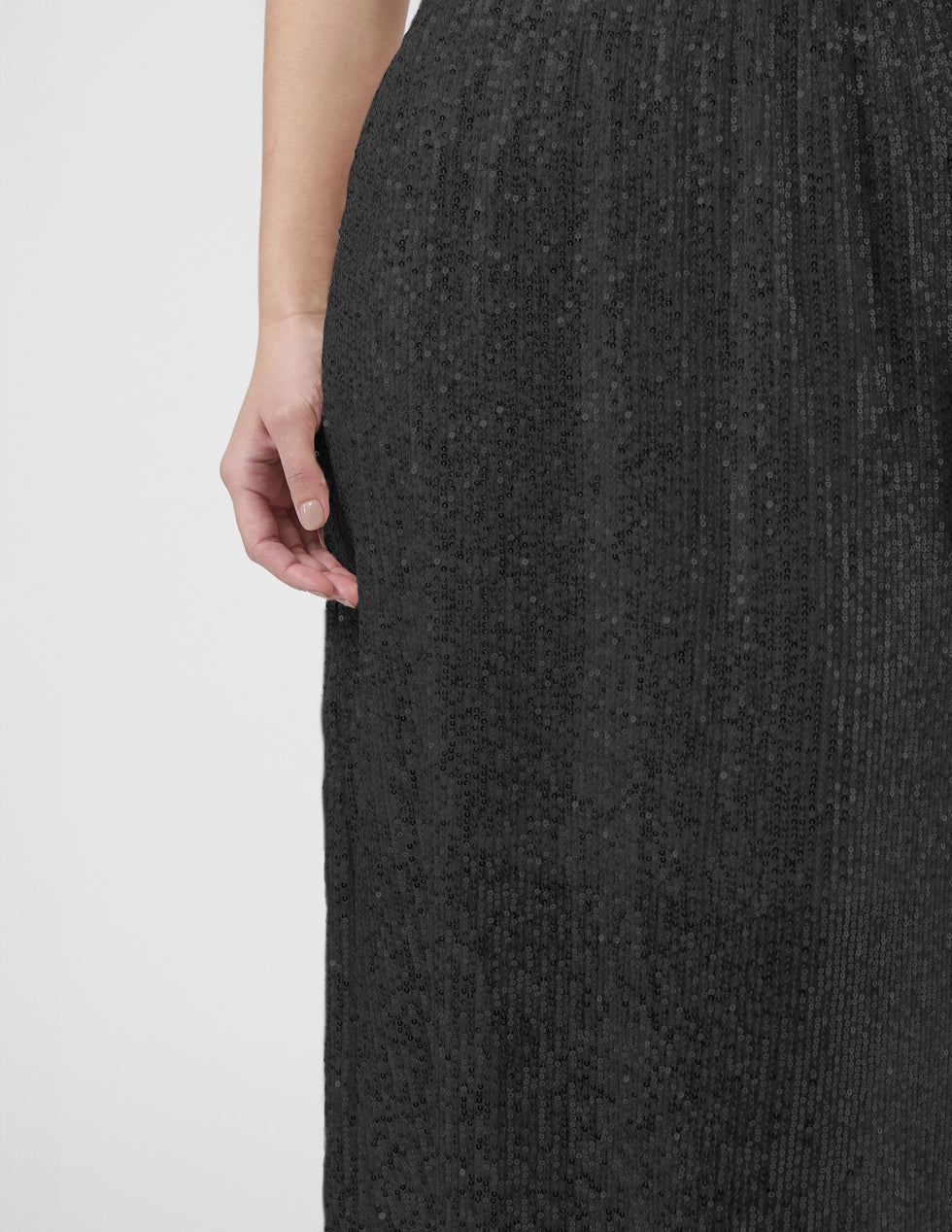 Crystal Skirt | Black Sequins