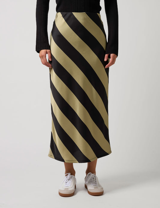 Liv Skirt - Sage Stripe