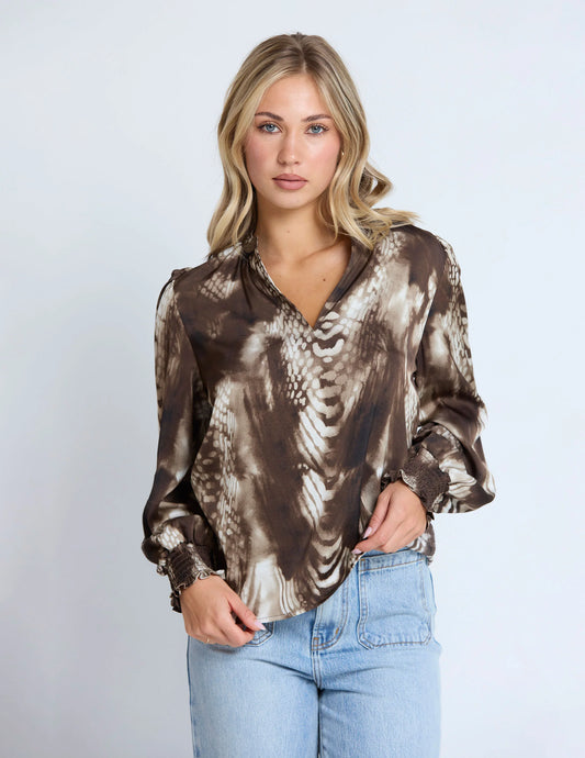 Cecily Top - Brown Python