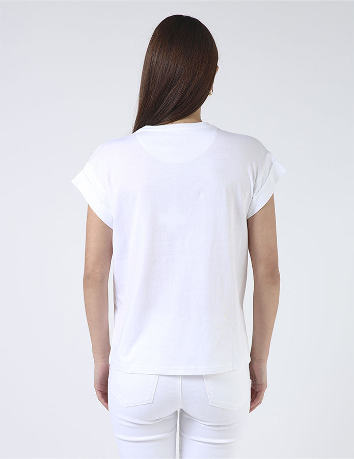 Cuff Sleeve Tee | Social Club White