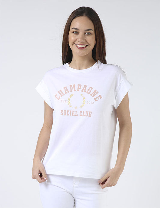 Cuff Sleeve Tee | Social Club White
