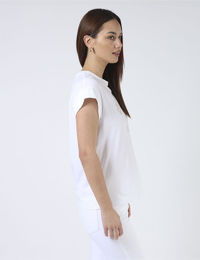 Cuff Sleeve Tee | Social Club White