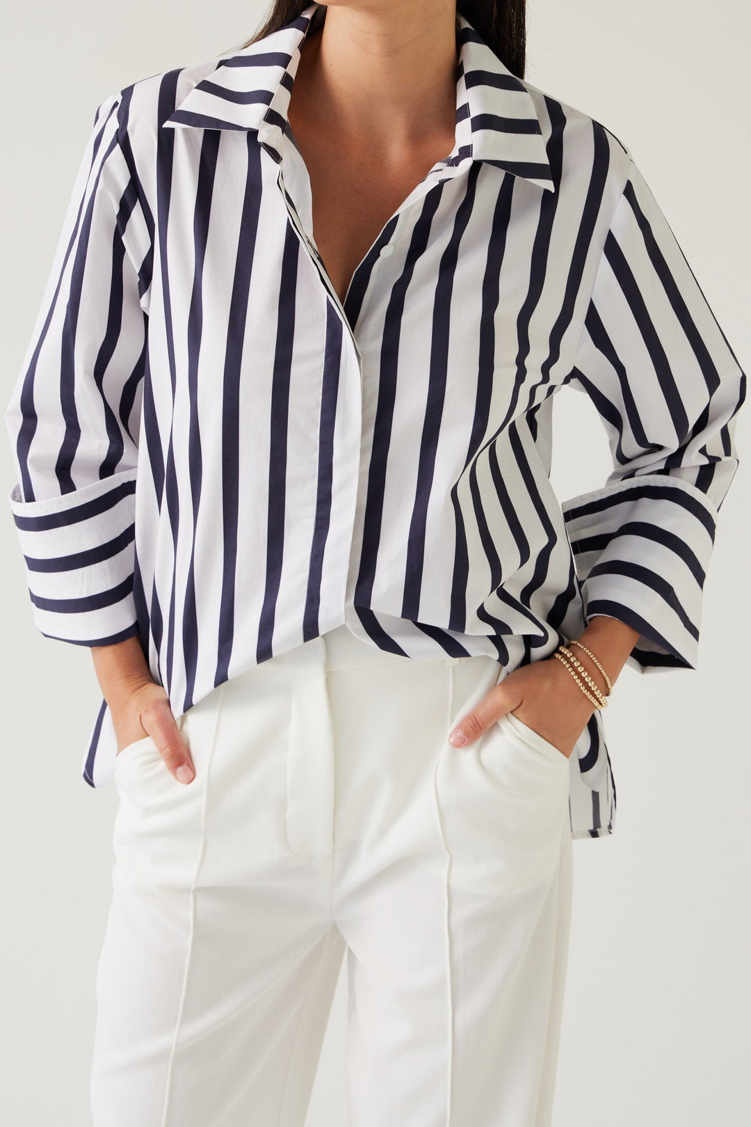 Mark Shirt | Navy Stripe