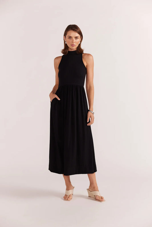 Eva High Neck Midi Dress