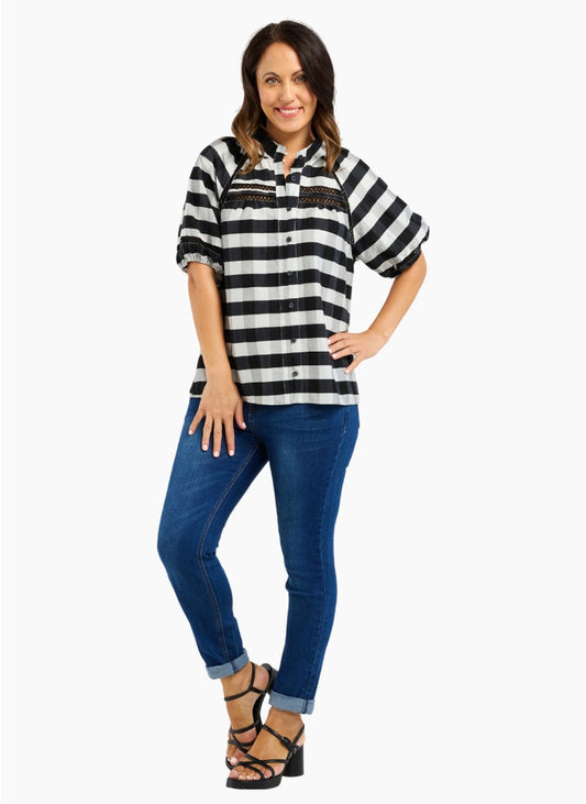 Penelope Blouse - Black Check