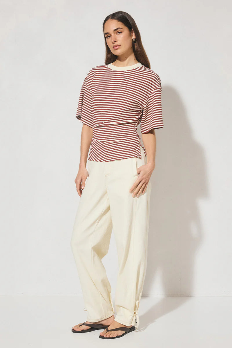 Aura Tee- Burgandy Cream