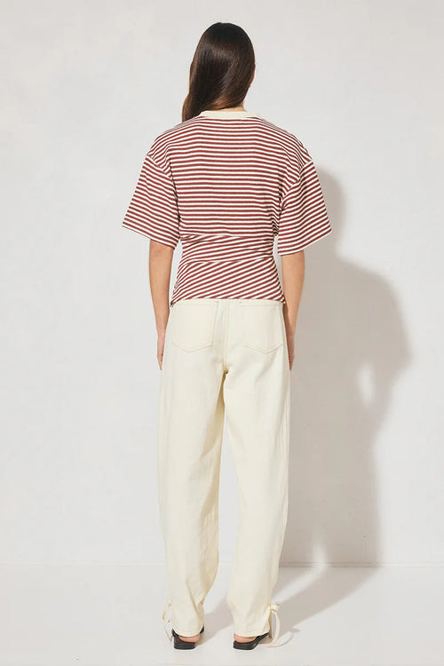 Aura Tee- Burgandy Cream