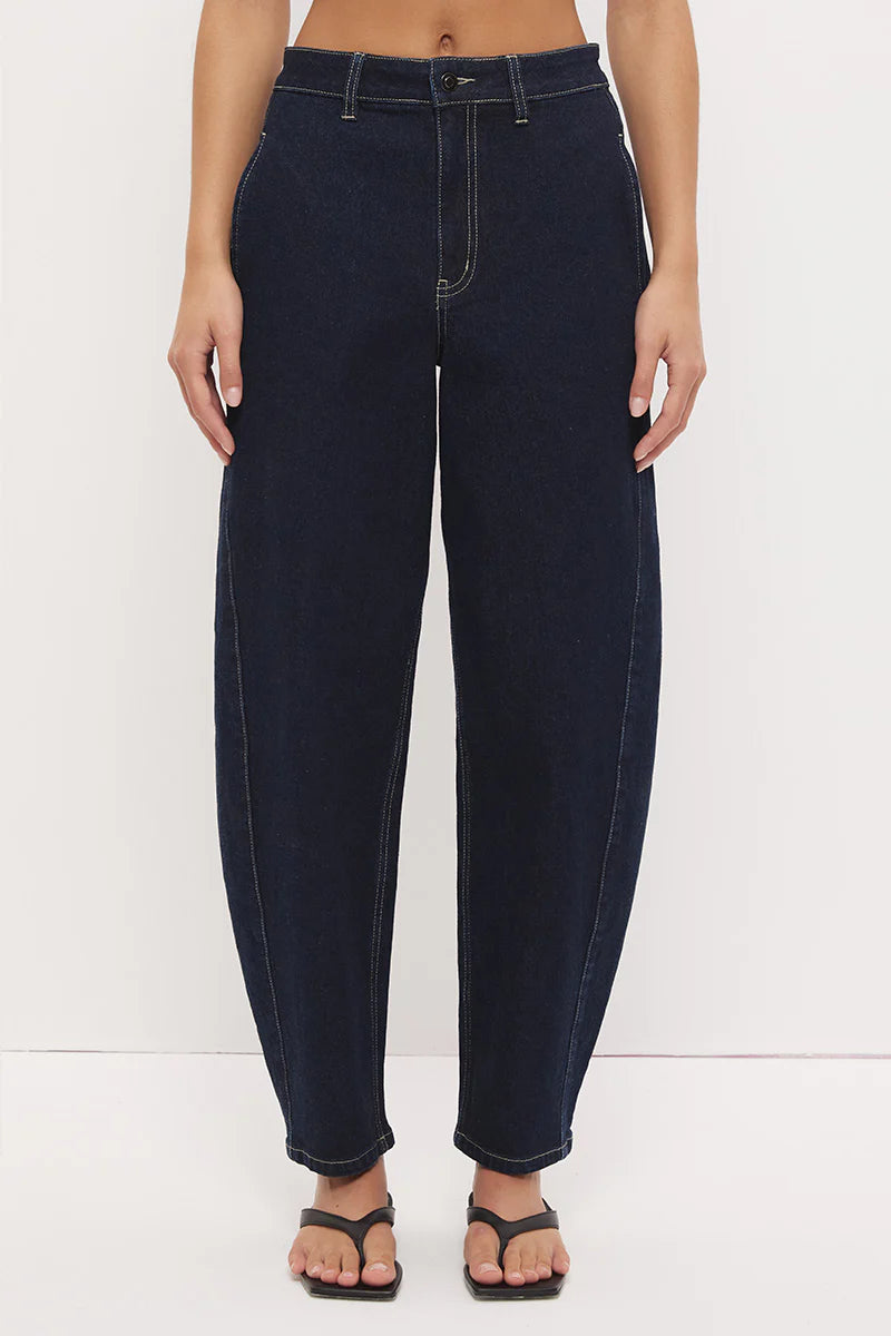 Cora Denim Barrel Leg Jean (Ink Blue)