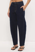 Cora Denim Barrel Leg Jean (Ink Blue)