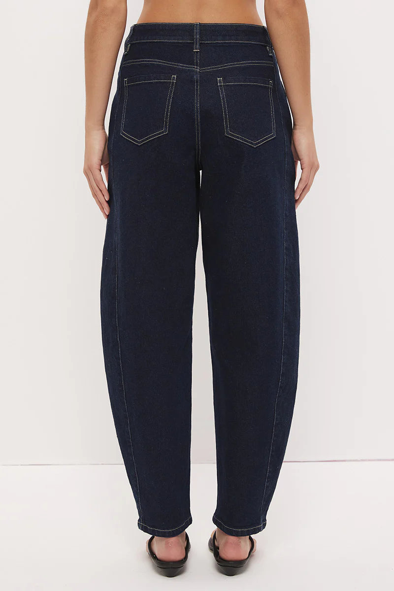 Cora Denim Barrel Leg Jean (Ink Blue)
