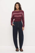 Selena Knit Top (Berry Stripe)