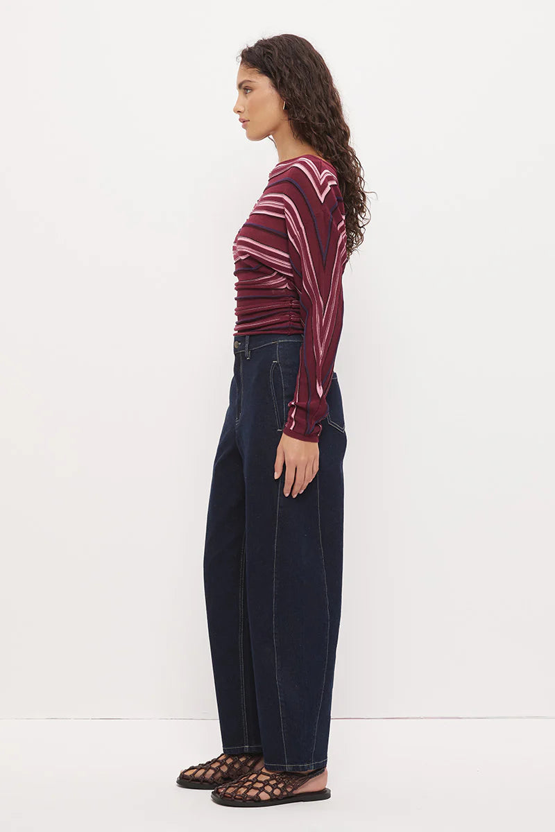 Selena Knit Top (Berry Stripe)