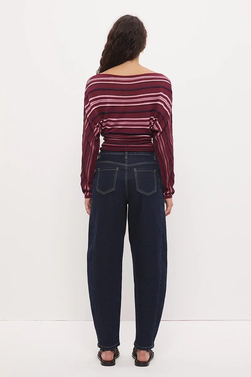 Selena Knit Top (Berry Stripe)