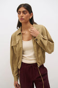 Alba Bomber Jacket- Soft Khaki