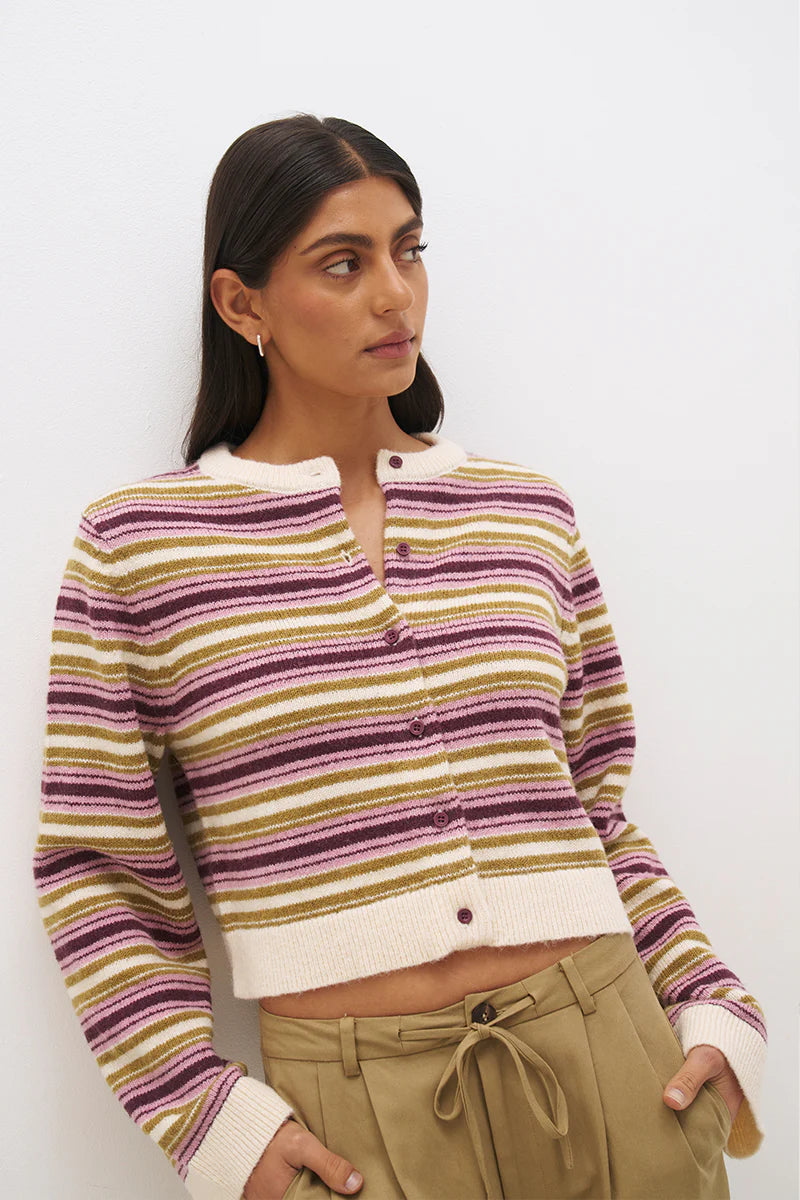 Orchid Stripe Cardigan
