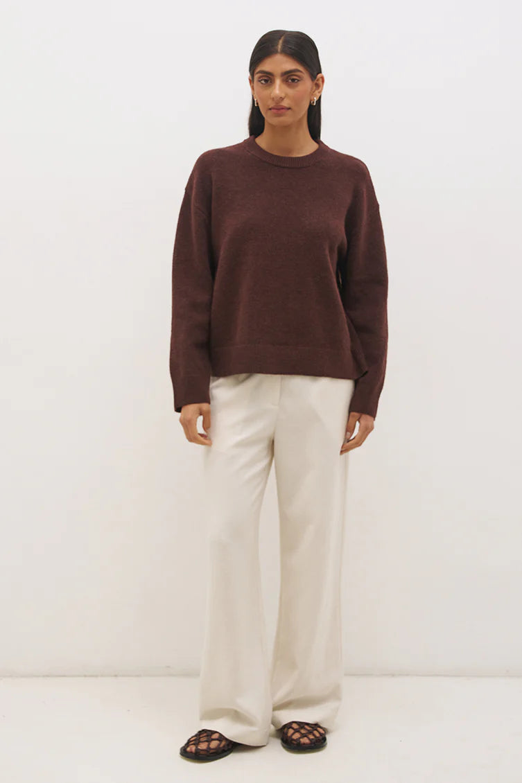 Scarf Knit Jumper-CACAO
