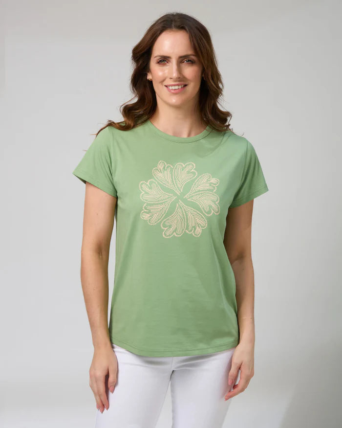 Stella and Gemma, Classic Tee Ibiza Bloom - Vintage Green