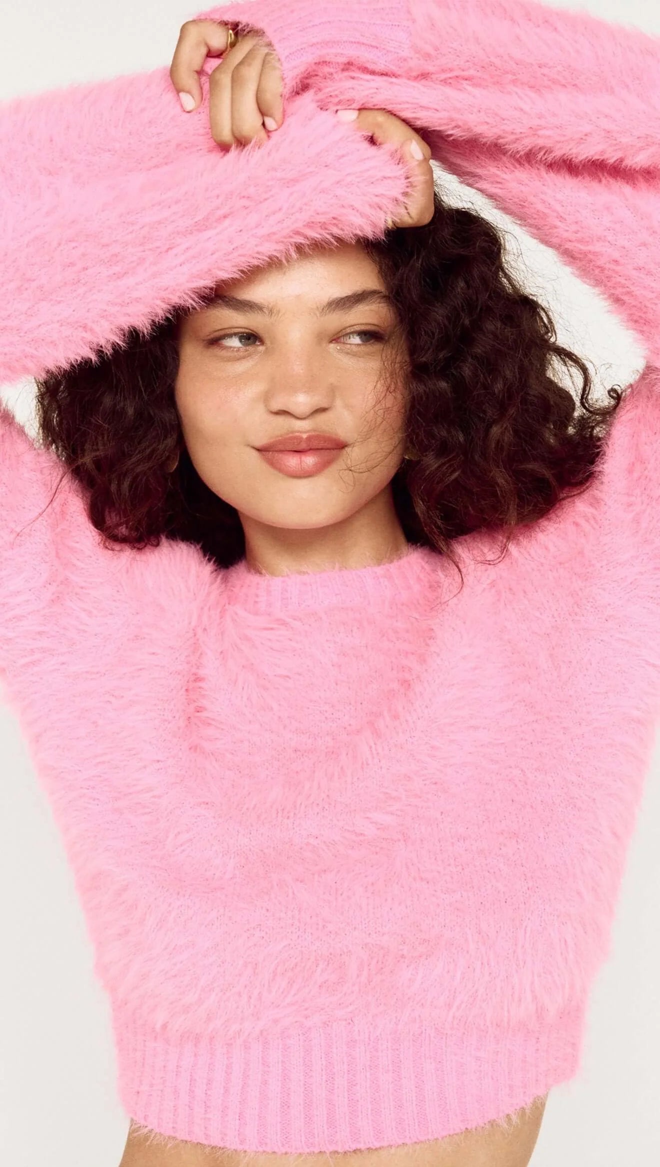 Cleo Fluffy Knit-Fuchsia