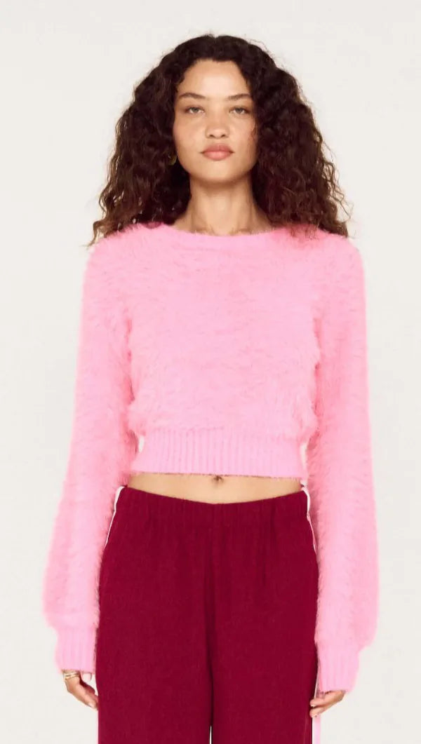 Cleo Fluffy Knit-Fuchsia