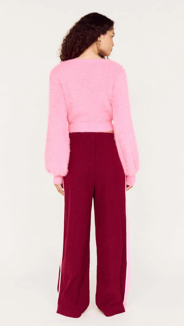 Cleo Fluffy Knit-Fuchsia