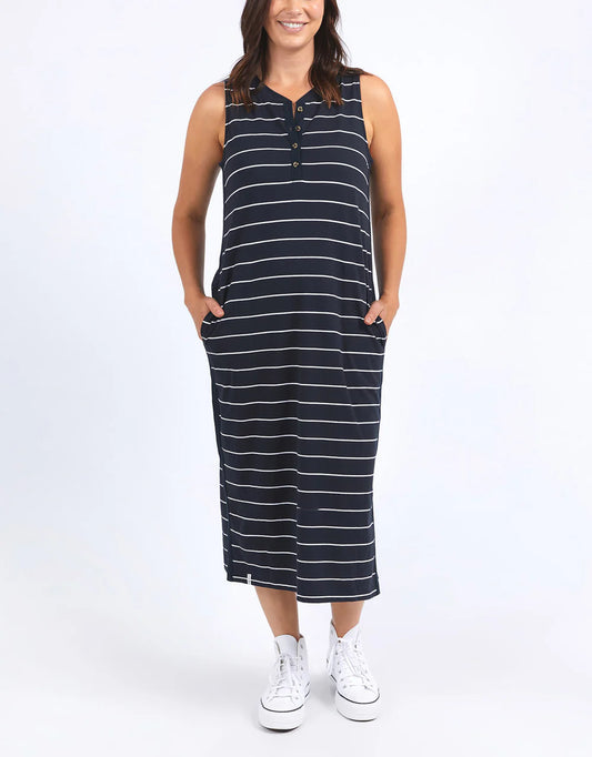 Elysian Dress | Navy and White Stripe