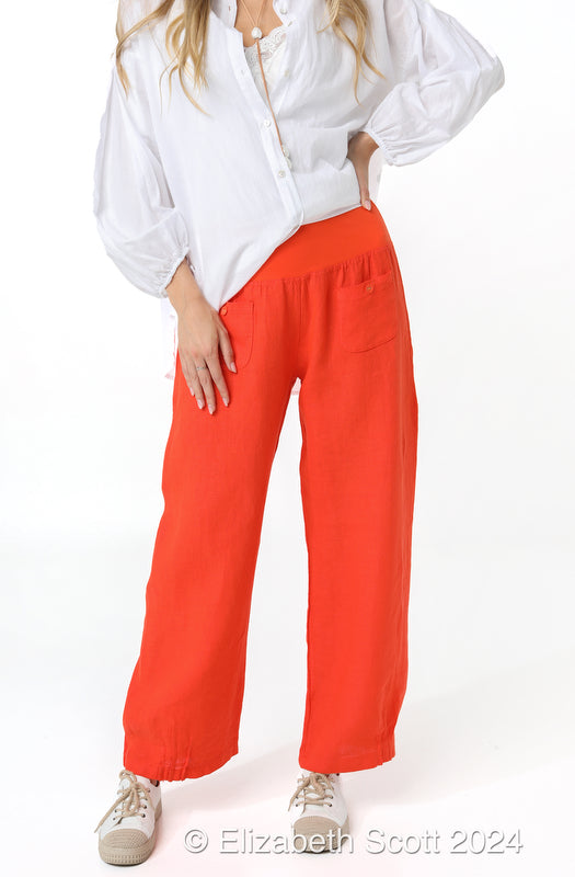 Elizabeth Scott Linen Pants - Tangelo