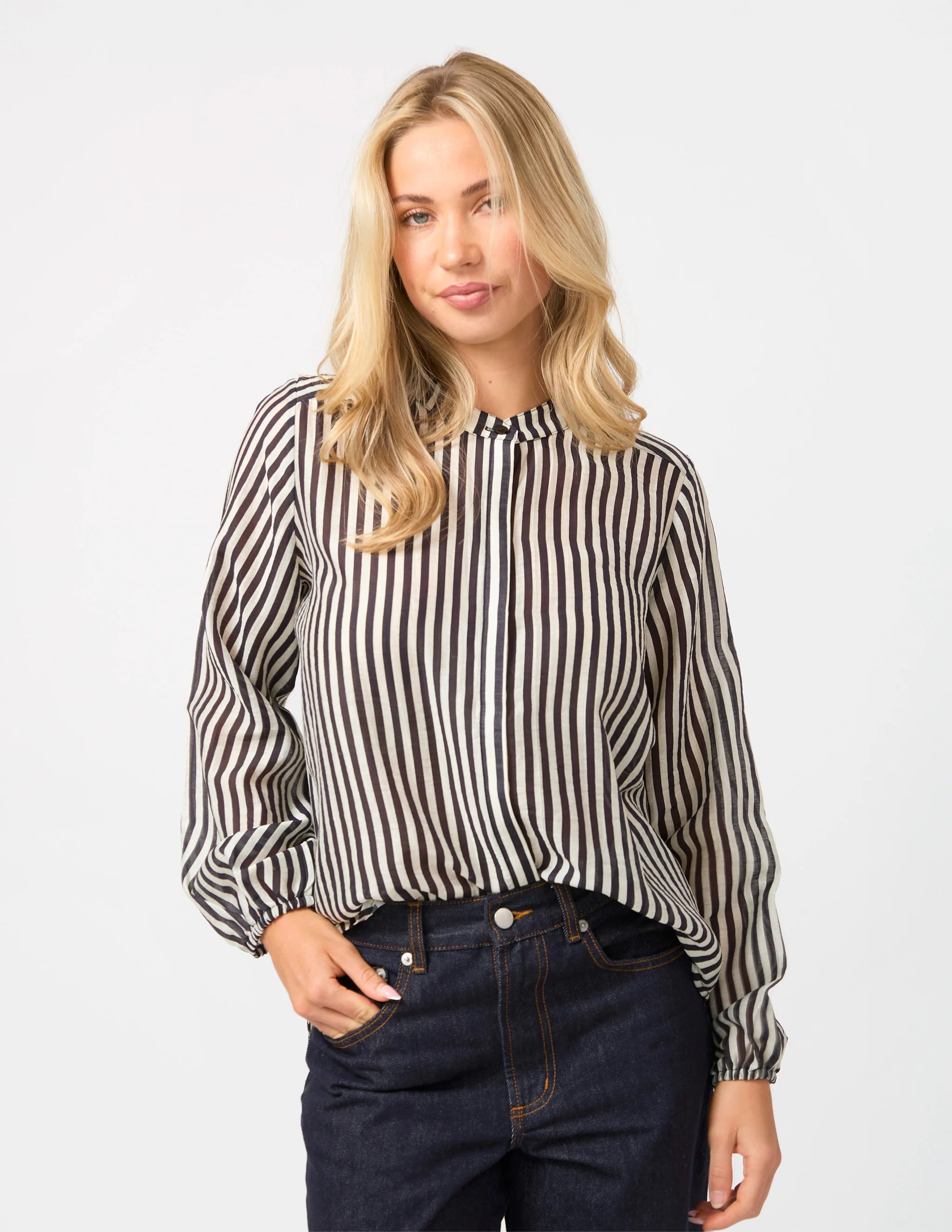 Faye Blouse- Black & White