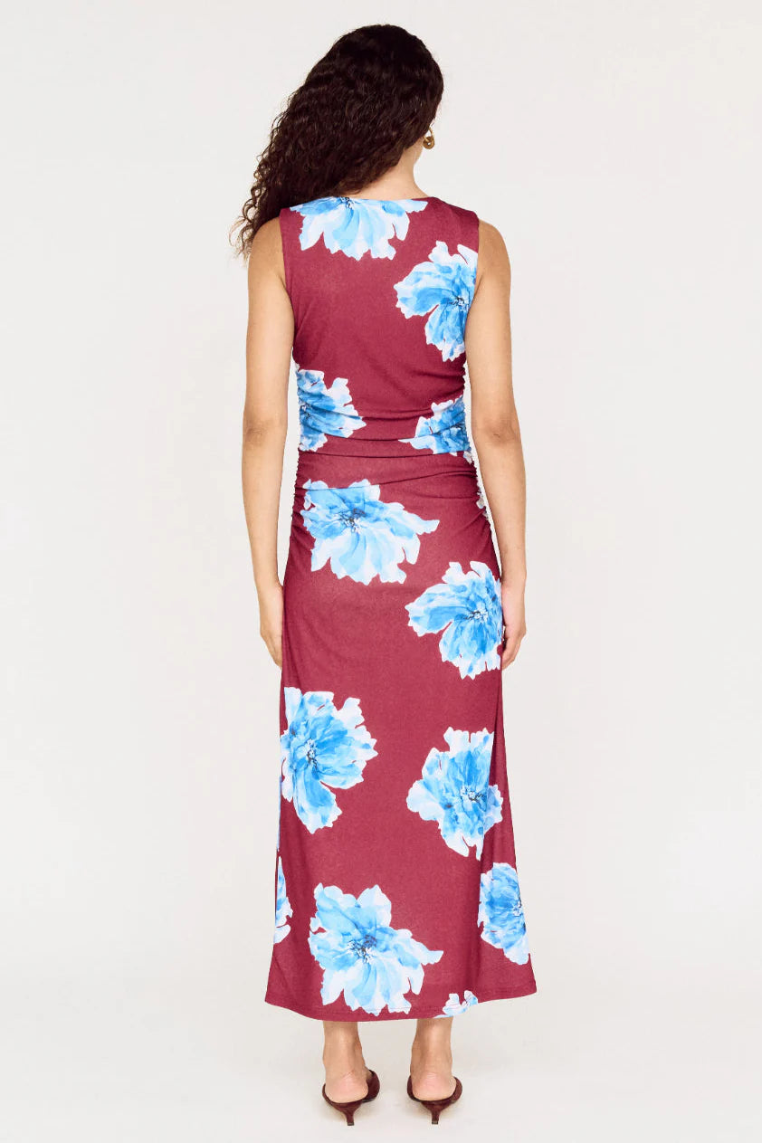 Fiorella Mesh Midi Dress- Wine