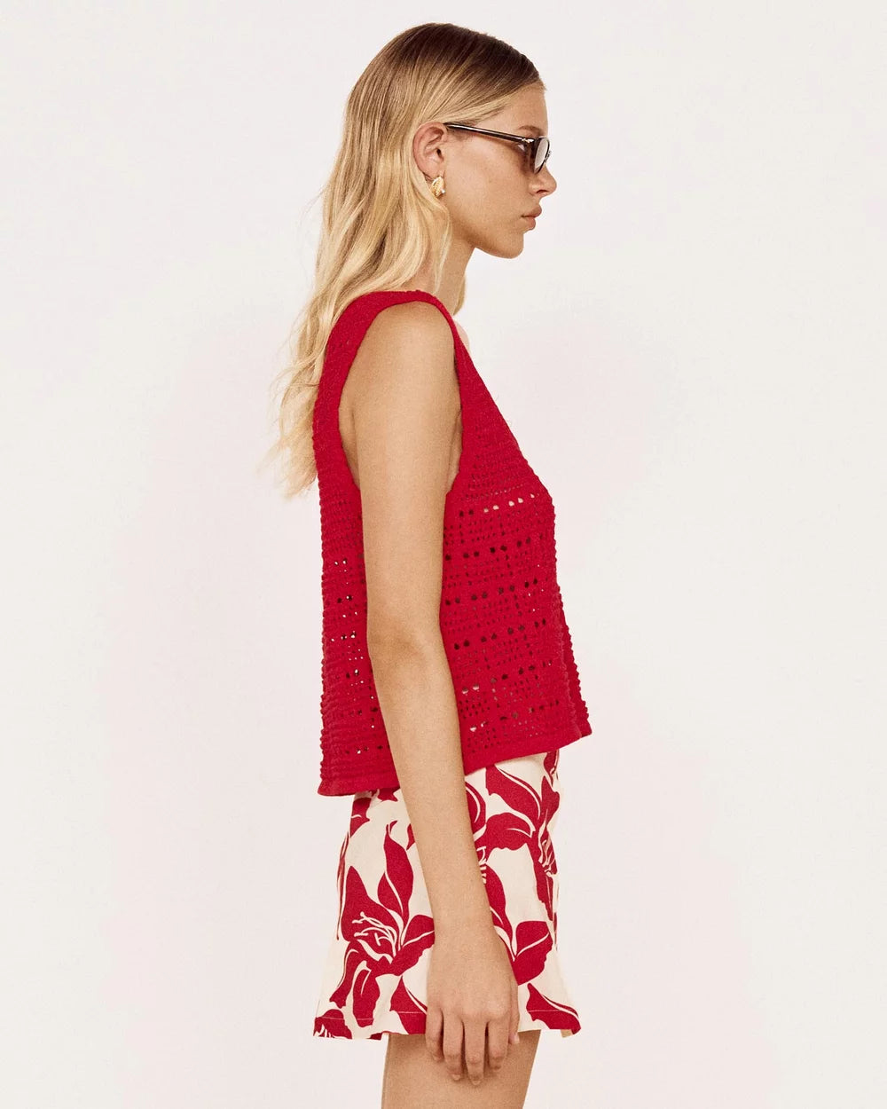 Anais Knit Tank- Red