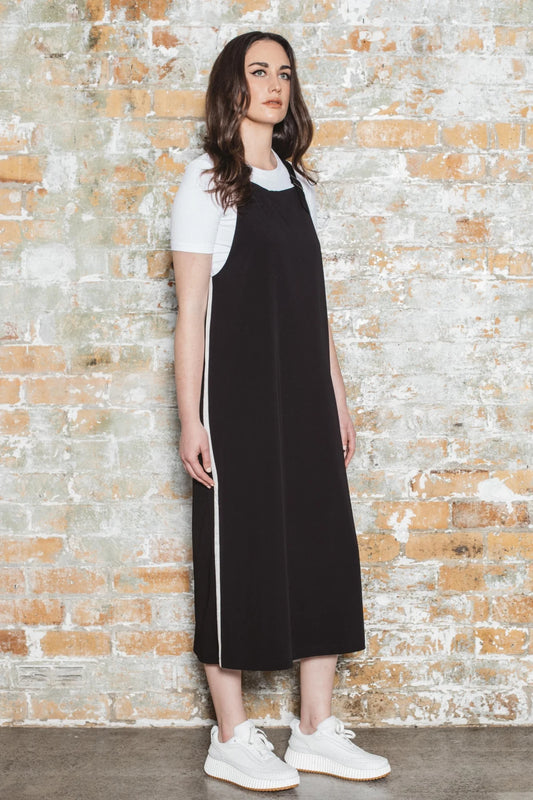 Lilly Dress - Black/White Side Panels